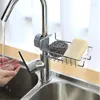 Kök förvaring justerbar diskbänk dränering rack svamp kran hållare tvål dränering hyllkorg arrangör badrumstillbehör gadget