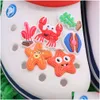 Shoe Parts Accessories Wholesale 100Pcs Pvc Sea Animal Coral Starfish Shell Crab Charms Girls Woman Buckle Decorations For Backpac Dh4Z0