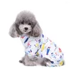 Dog Apparel Puppy Cat Airplane Plane Print Soft Jumpsuit Pajamas Warm Coat Pet Clothes