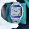 VVS Diamond Watch Full Diamond Watch Automatic Mechanical 8215 40mm Movement With Diamond Studded Steel Armband Sapphire Business Wristwatch