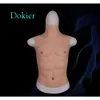 Catsuit Costumes Fake Chest Muscle Suit Belly Soft Silicone Man Artificial Simulation Muscles High Collar Version Cosplay Crossdress Male