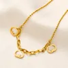 Designer Pendants Necklaces Luxury Gifts Gold Plated Stainless Steel Never Fading Brand Double Letters Choker Pendant Necklace Beads Chain Jewelry Accessories