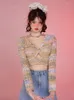 Women's Sweaters QWEEK Y2k Korean Fashion Crop Sweater Women Harajuku Fairy Grunge Hollow Out Pullover Kpop Sexy Knitted Jumper Long Sleeve