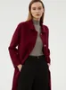 Misto lana da donna S3XL Cappotto lungo da 80 kg Colletto per bambola in pura lana Moda semplice abbigliamento in stile europeo e americano 231023