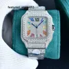 Reloj VVS Diamond Reloj completo con diamantes Mecánico automático 8215 Movimiento de 40 mm con pulsera de acero con incrustaciones de diamantes Reloj de pulsera de negocios con zafiro