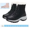 Buty kobiety zima dla kobiet długi pluszowe ciepłe obcasy wodoodporne buty śniegu platforma kostki Botas Mujer 231023