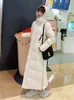 Mulheres para baixo parkas jaqueta de inverno feminino xlong engrossar casaco com capuz em linha reta elegante outerwear coreano moda feminina 231023