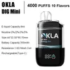 Okla Dig Mini 4000 Puff Disposable Vape Pen Electronic Cigarette Starter Kit 0% 2% 3% 5% grossist Vaper Desechables Friut smak