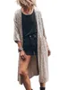 Women's Jackets Apricot Sequin 3/4 Sleeve Open Front Duster Kimono Jacket For Women Autumn Long Jeans Coat