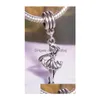 Charms 100 Stück Antik Silber Ballerina Balletttänzerin Tanz baumeln Perle für europäische Charm-Armbänder 44 x 14 mm Schmuck Schmuck Erkenntnisse Dhzxd