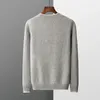 Men's Sweaters Autumn/Winter Wool Clothing Knitted Round Neck Solid Color Pullover Skincare Feel Blouse