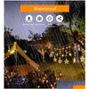 LED Strings Solar Light String Rideau Romantique Corde Lumières avec télécommande Étoile extérieure Guirlande Lune Lampe Bar Décoration de la Maison P Dhhtl