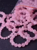 Strand 8/10 Mm Round Pink Powder Crystal Bracelet Female Elastic Chalcedony DIY Jewelry Making Design Women Girls Gifts Hand Ornaments