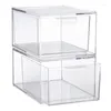 Lagringslådor Stapble Clear Plastic Organizer Drawers 4.5 tum Tall Organize Cosmetics and Beauty Supplies