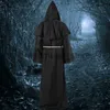 Tema traje halloween cosplay traje monge medieval traje monge robe mago pastor terno robe e manto j231024