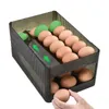 Kitchen Storage Egg Container Automatically Rolling Refrigerator Drawer Holder Double Layer Stackable Dispenser