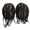 Substituição de cabelo humano virgem peruano número 8 tranças de milho afro-americanas peruca 8x10 unidade de renda completa para homens negros