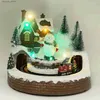 Christmas Decorations Innodept12 Christmas Decoration Village House Snowman Music Lighted Ornaments Christmas Tree Revolving Train Xmas Navidad Gifts Q231024