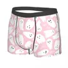 Underpants Men's Pink Cute Halloween Ghost Boxer Shorts Panties Mid Waist Underwear Boo Homme Printed S-XXL Long