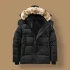 Canadá Puffer Chaquetas Hombres Diseñador Real Coyote Fur Outdoor Wyndham Windbreaker Jassen Prendas de abrigo con capucha Fourrure Manteau Down Jacket Coat V23