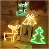 Outros suprimentos de festa de evento Acrílico USB LED Neon Night Light Colorf Sign Wall Pendurado Lâmpada para Home Holiday Decoração de Casamento Xmas Dhz9G