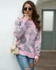 Women's Sweaters Women Round Neck Long-Sleeved Pattern Casual Loose Comfortable Woolen Sweater Leopard Print Ladies Fashion Warm