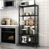 Kök förvaring 3/4 Tier Rolling Utility Cart Shelf Movible Gap Rack Badrum Slim Slide Organizer vardagsrum