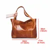 Plunjezakken Olie Wax Leren Tote Voor Dames Handtas Luxe Hoge Capaciteit Dame Hand Met Portemonnee Zak Dames Shopper Tas Groot