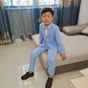 Clothing Sets School uniform Dress for boys Formal Birthday Suits for Weddings Blazer Pants 2Pcs Kids Gentleman Party Child Clothing Sets F64 231023