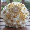 Bröllopsblommor Diamond Pearls Bouquets Artificial Bridal Holding Crystal Sweet 15 Quinceanera PL001G