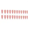 Pregos Falsos 24 Pcs Simples Amêndoa Longa Falso Branco Stiletto Francês Wearable Imprensa em Cobertura Completa Dicas de Unhas Destacáveis