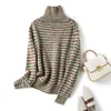 Kobiety swetry Masigoch Zagima zimowa lxuury Fancy Cashmere Turtleeck Sweater Knitwear