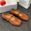 Tabi Ballerina Schoen Vrouwen Designer Sandaal Half Casual Schoenen Ballef Platte Lederen Hak Slip Op Laars Lamsvacht Kalf Dans size4