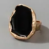 Bandringar Tocona Bohemian Black Stone Joint Ring for Women Men Charms Dripping Oil Big Joint Ring Gothic Jewelry Accessories 16916 231024