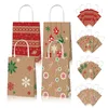 Cadeau cadeau BD050 12pcs bonne année Noël fête d'anniversaire de Noël portable emballage papier fourre-tout sacs kraft flocon de neige S