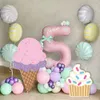 Другие товары для вечеринок 24/36 дюймов Мороженое Kt Board Macaron Summer Kids День рождения Baby Shower Party Фон Po Реквизит Картонные вырезы Украшение 231023