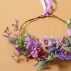 أغطية الرأس عريس SEN SEN Silk Flower Flower Decoration Hair Band Festive Wreath Dance Roath