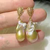 Dangle Earrings Multi-color Baroque Pearl Earring Gold Ear Drop Natural Jewelry Party Wedding