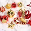 Decorazioni natalizie 128 pezzi Palline di Natale Ornamenti Set Nastro e puntale per albero di Natale Decorazioni per feste di matrimonio con cordino per appendere 231024