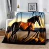 Filtar djur pentium galant häst filt mjukt filt för hem sovrum säng soffa picknick resekontor täcker filt barn