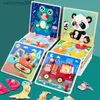 Autres jouets Jouets pour bébés 3D Puzzles en bois Animaux de dessin animé éducatifs Apprentissage précoce Cognition Puzzle Jeu pour enfants ToysL231024