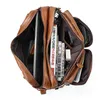 Briefcases Cowhide 14 Messenger Fit Briefcase Laptop Men Document Bag Business Handbags Leather Tote Man Travel Inch