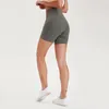 Luluwomen Yoga justera shorts byxa sommar damer 5-färg Hög midja shorts cykel träning fitness yoga korta stretch tights