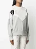 Isabel Marant Women Designer Hoodie Cotton Sweatshirt Round Neck Letter Flocking Printing Casual Color Block Long Sleeve Sweater i m