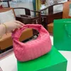 Sac de créateur pour femmes Teen Jodie fourre-tout Bottigas en cuir souple d'agneau véritable avec logo de luxe TEEN JODIE Weave sacs à bandoulière femmes en cuir de veau rose YNWSA