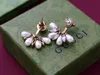 Realfine888 boucles d'oreilles G abeille avec perles boucle d'oreille bijoux emblématiques bijoux de créateur de luxe pour femme avec boîte