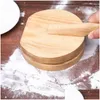 Andra Bakeware Bakeware Tools Wood Manual Dough Press Roller Corn Tortilla Dumpling Skin Bun Mold Kök Bakning Bakande Maker Round OTUWS