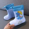 Boots Children's Rain Baby Dinosaur Nonslip Waterproof Girls Söta enkla regniga dagsvattenskor för pojkar Fyra säsonger 231024