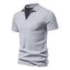 T-shirts pour hommes Henley Collar Summer Casual Solid Color Chemise à manches courtes pour hommes Polo Haute Qualité Coton American Vintage Fitness 5XL