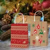 Cadeau cadeau BD050 12pcs bonne année Noël fête d'anniversaire de Noël portable emballage papier fourre-tout sacs kraft flocon de neige S